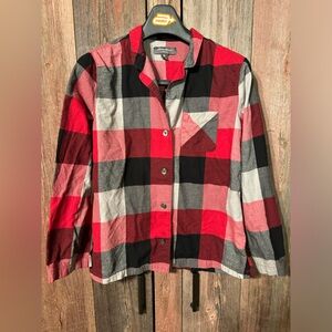 Eddie Bauer Red and Black Plaid Button Down Shirt